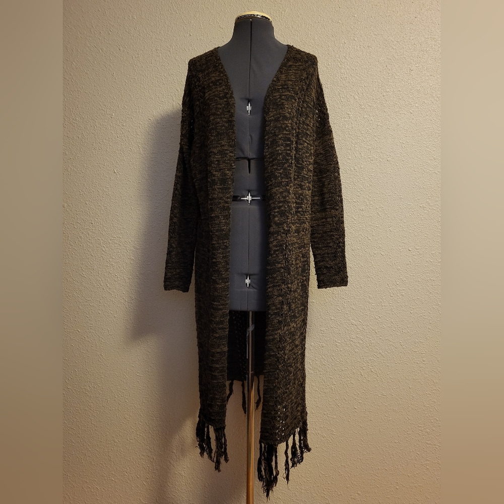 Forever 21 Green & Black Long Cardigans Size Small